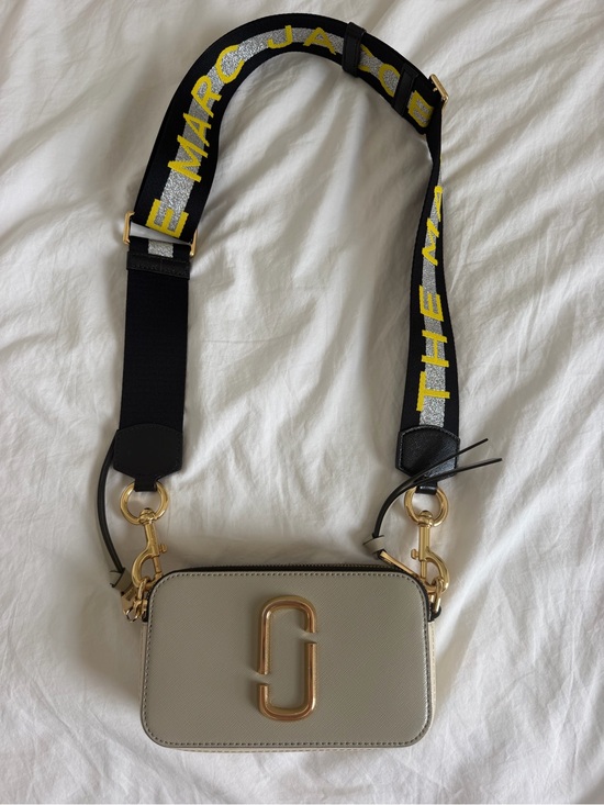 Marc Jacobs Handbags - Marc Jacobs Cream Snapshot Camera Bag with Black Logo Strap